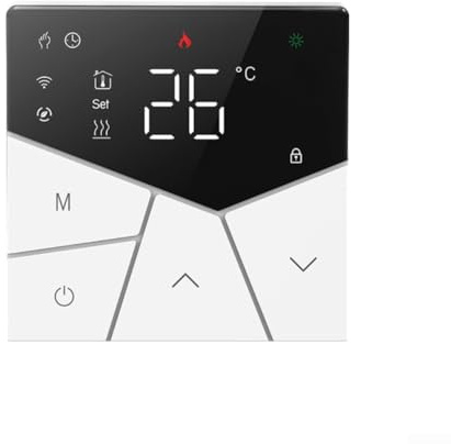 Tidgel Termostato inteligente WiFi para calefacción de suelo eléctrico, enchufe de termostato WiFi programable con control de voz, para aplicación Tuya (negro)