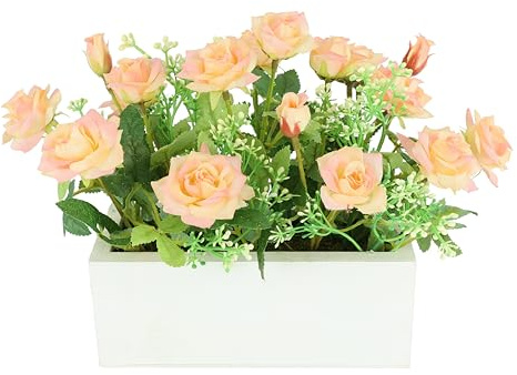 Vilda trosor i låda 20 x 26 cm, dekoration, konstgjord blomma, rosor, vilda rosor, konstgjorda växter, blommor, gravprydnad, konstgjord sidenblomma, bröllopsdekoration, bordsdekoration, blomdekoration