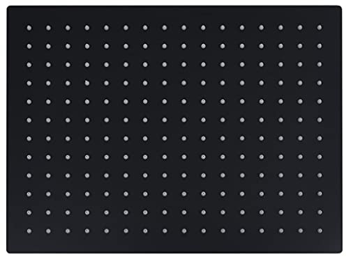 Lumanois Testa Doccia a Pioggia Acciaio Inox 40x30 cm Rettangolare Nera, Componenti doccia,Soffioni doccia, 1.87kg-147701