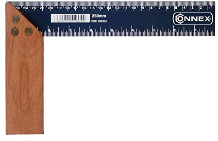Connex COX780300 Schreinerwinkel mit Holzschenkel und Stahlzunge, 300 mm