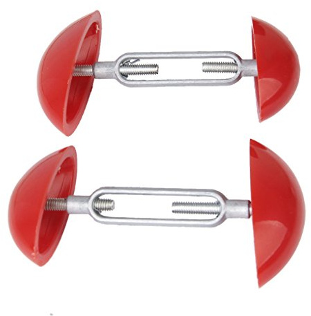 Footful 1 Pair of Mini Adjustable Shoe Stretchers Shapers Width Extenders Red