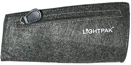 LIGHTPAK 43093 - Schreibgeräteetui Drop, Federmappe schwarz, Stiftetui aus Filz, Federmäppchen mit großem Hauptfach und Reißverschluss, Federmappe für Büro und Schule, Stifteetui ca. 11 × 20 × 2,5 cm