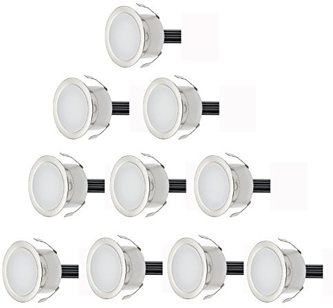CHNXU 10er Set LED Einbaustrahler Warmweiß Bodeneinbaustrahler 12V Ø30mm Deckenspots 0,6W 9LM Terrassenbeleuchtung Außen IP67 Wasserdichte LED Bodenleuchten Treppen Beleuchtung