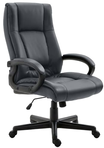 CLP Bürostuhl ergonomisch mit Rollen und Höhenverstellung, Chefsessel höhenverstellbar und Wippfunktion, rückenschonend, Drehstuhl Sparta Farbe grau