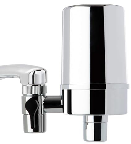 iSpring DF2-CHR Filtre à Eau de Robinet pour Cuisine, Salle de Bain ou Évier de Camping-car, Longue Durée de Vie de 500 Gallons, Finition Chromée