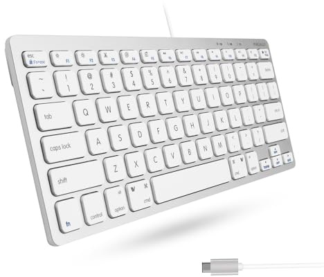 Macally UCSLIMKEYCA, compact USB-C Keyboard for Mac, US QWERTY Key Cap Layout