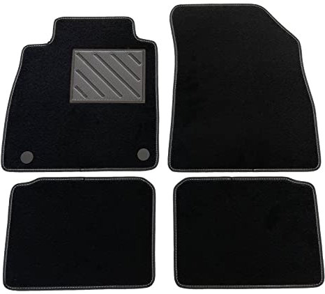 Fußmatten für Nissan Micra K14 ab 2017, passgenau, rutschfest, Absatzschoner aus verstärktem Gummi, Befestigungsknöpfe