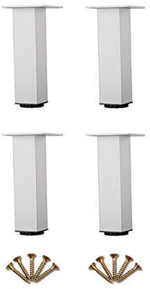 DLLY 4X Pieds De Table,Pattes De Meuble Réglables,Jambes Support,pour Lits,Armoires,Bureaux,Salles De Bain,avec Accessoires,Pieds De Canapé Imperméables,Stables,Antidérapants,Blanc,5cm/2in