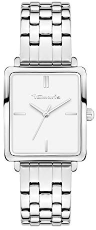 Tamaris Damenuhr mit eckigem Gehäuse & Edelstahlband oder Lederband – Schlichte Armbanduhr für Damen in Silber, Gold, Roségold, Schwarz, Blau, Grün, Lila UVM