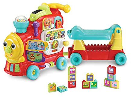 VTech Baby 4-in-1 Alphabet Train, Baby Walker with Lights, Sounds and Songs, Educational Toys Teaches Animals, Colours, Numbers and More, Preschool Learning Interactive Toy for 1 Year +, Multicolor