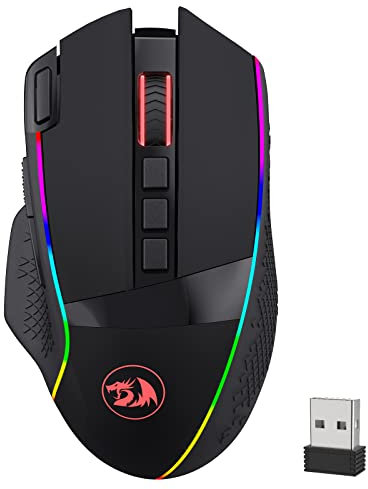 Redragon M991 Wireless Gaming Mouse, 19000 DPI Wired/Wireless Gamer Mouse with Professional Sensor, Durable Power Capacity, Customizable Macro and RGB Backlight for PC/Mac/Laptop