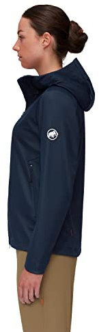 Mammut Ultimate VII SO Hooded Jacket Women | Outdoor Jacke für Damen, Wasserabweisende Softshelljacke, Funktionsjacke mit Kapuze, Gore-Tex Wanderjacke, Atmungsaktiv, Winddicht | Marine, XL