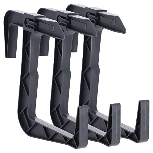 KADAX Supporto per fioriera senza foratura, Set di 3: supporto per fioriera da balcone in set, ganci regolabili e supporto per fioriera, supporto per balcone e davanzale (Grafite)