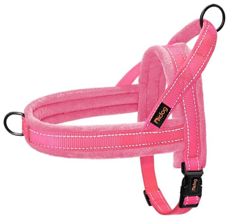 Didog No Pull Dog Harness with Soft Flannel Padded,Reflective & Quick Fit Light Weight Dog Strap Vest Harness,Easy for Walking Training for Small & Medium and Large Dogs(Pink,S)