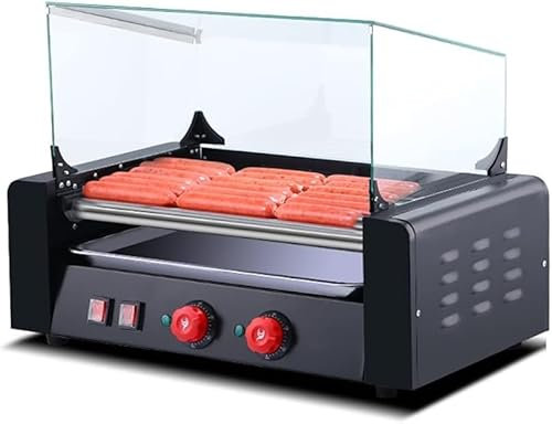 Hot Dog Maker Machine À Griller Les Saucisses, Rouleau À Hot-Dog, Machines À Rôtir Commerciales Et Domestiques, Acier Inoxydable, Grande Capacité, for La Famille, Les Enfants Et Les Adultes.