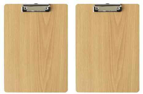 Spldsun 2 Stücke Klemmbrett Holz Tragbarer, klemmbrett A4 holz, Schreibbrett Pad Halter, mit Stabilem Federgriff und Versteckten Hängelöchern, für Büros, Schulen, Restaurants, Krankenhäuser