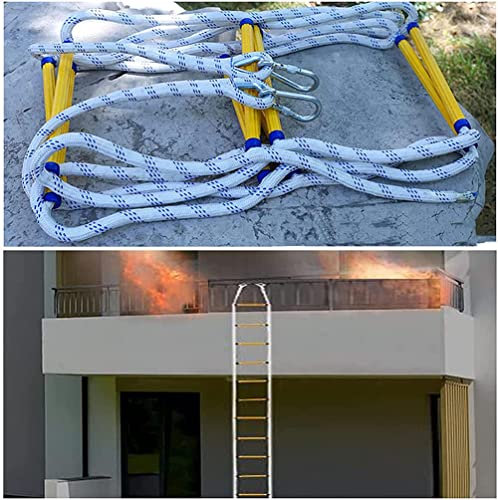 PNAJFUEL Feuerleiter Für Fenster Und Balkone Für Den Schnellen Einsatz Im Brandfall, Sicherheitsleitern Mit Karabinerhaken/20M