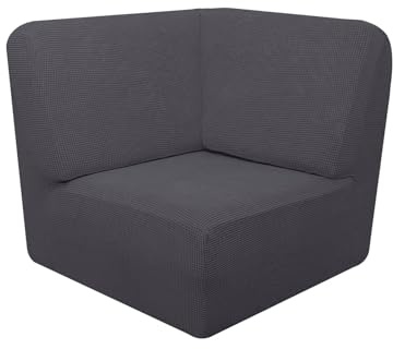 Copridivano A Forma Di L, Elasticizzato, Per Divano Ad Angolo A 5 Posti, Copridivano Angolare Componibile, 3 Pezzi Per Divano Componibile Fodera Protezione Per Mobili (Grigio Scuro,Pezzi d'angolo)