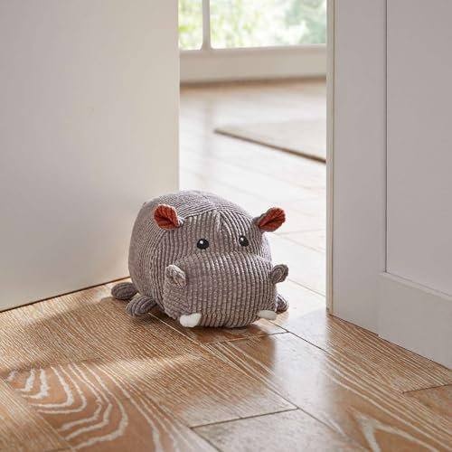 FRANK FLECHTWAREN Türstopper Hippo, schwere Sandfüllung, 100% Polyester Maße: 18 x 12 x 11 cm, Gewicht ca. 1 kg