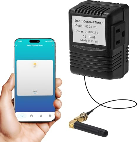 Zuomeng WiFi Smart Socket Timer for Low Voltage Landscape Lighting, App & Voice Control with Alexa/Google, 4 Smart Modes, 2.4GHz Wi-Fi, Easy to Install
