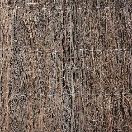Garden Gear Thick 4m Brushwood Natural Thatch Fencing Outdoor Screen, 2cm Diamter Screening Panel for Gardens, Balcony, Terraces, Wind/Sun Privacy Shield Divider (Brushwood Screening 1m x 4m)