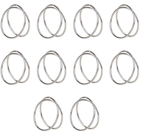 10 Piezas servilleteros Plateados Dobles Redondos de Metal para servilletas, Aptos para servilletas de Tela, Ideales,por Navidad Almuerzo Acción de Gracias Año Nuevo San Valentin Boda Fiesta Mesa