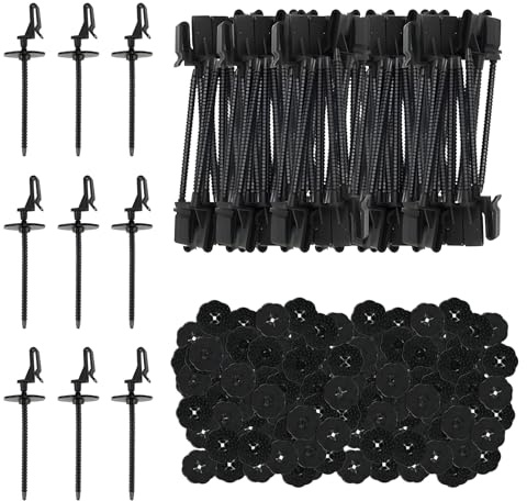 TIHOOK 100Pcs Solar Panel Guard Clips, 35 mm Nylon Wire Fence Fasteners, Animal Guard Fastener Mesh Clips for Solar Panel Bird Wire Pigeon Fence, Stop Pigeon and Bird Access