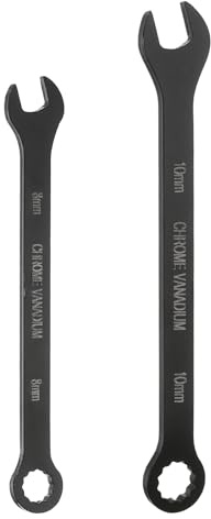 QUARKZMAN 2 Pezzi Chiave Combinata Metrica 8/10mm CR-V Acciaio 12 Punti Estremità A Scatola E Aperta Chiavi Doppia Estremità Utensili Per Riparazioni Nero