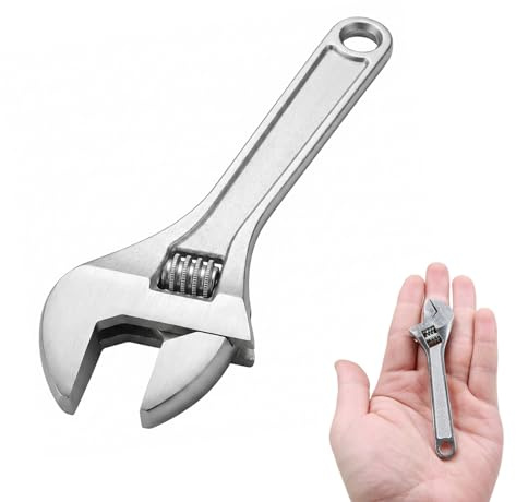 4-Inch Small Adjustable Spanner,Mini Wrench,Portable Hand Wrench Tools,Versatile Pocket Spanners Carbon Steel,Wide Hands Repair Tool,Durable Spanner for Mechanical,Bike,Auto,Hmoe Plumbing Maintenance