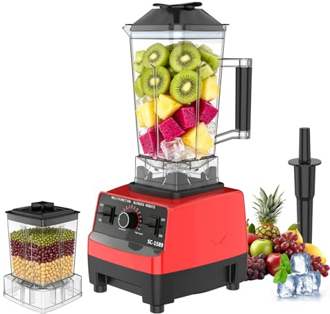 2-in-1 Blender for kitchen,2L Food Blender with Grinding Cup,2000W Jug Blender,15 Variable Speeds for Smoothies, Shakes, Frozen Blends, Ice Crushing & Sauces