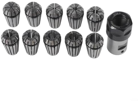 ER16 Collet Set 10pcs Plus 8mm Motor Shaft Rod for CNC Lathe Tools - Hardened Steel Clamping Device 1mm to 10mm Workholding Kit