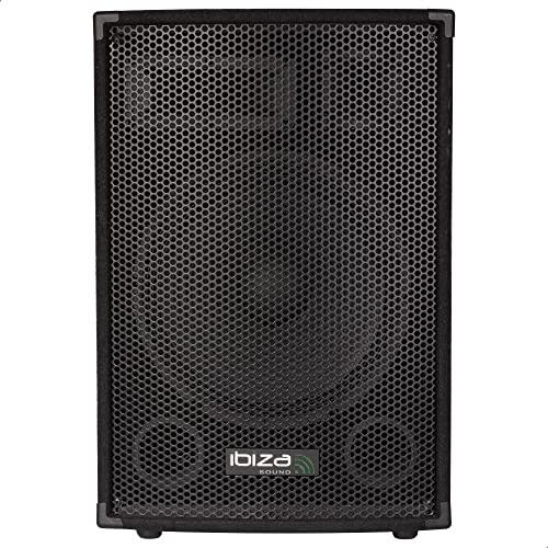 Ibiza - DISCO15B - Altavoz Trapezoidal pasivo de 3 vías con Controlador de Graves de 15/38cm - 700W - Negro