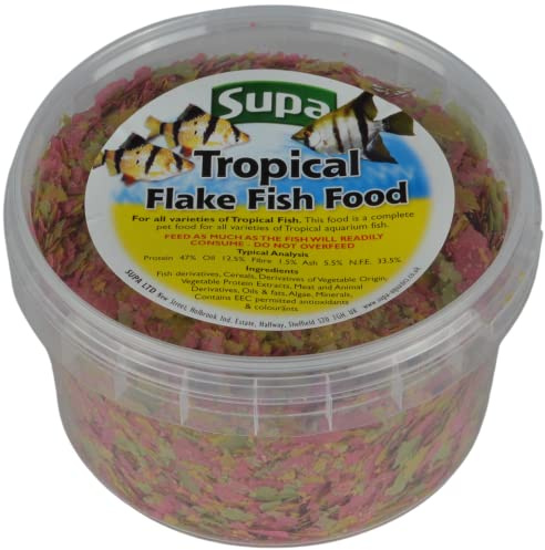 Supa Aquarium Fish Food Tropical Flake 500ml (Pack of 2) | Premium Quality Nutritious Food Offering a Complete Balanced Diet for Tropical Fish