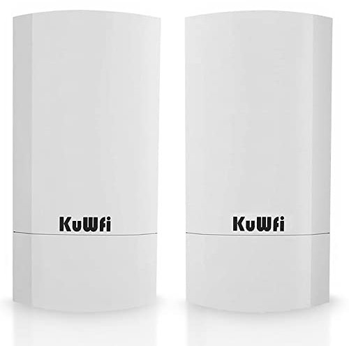 Accesso Point Esterno, KuWFi 300 Mbps Wireless Bridge/CPE Point-to-Point per Interni ed Esterni Supporta 1 KM di Distanza per Trasmissione Remota PTP, Applicazione PTMP