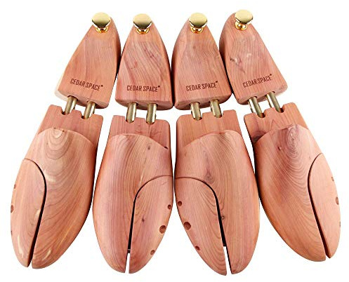 Cedar Space Árboles para zapatos de cedro para hombres, 7.5-14 tamaños, árboles de zapatos de cedro, 2 pares de madera para zapatos, Original wooden color, CS42 -US Size Men9