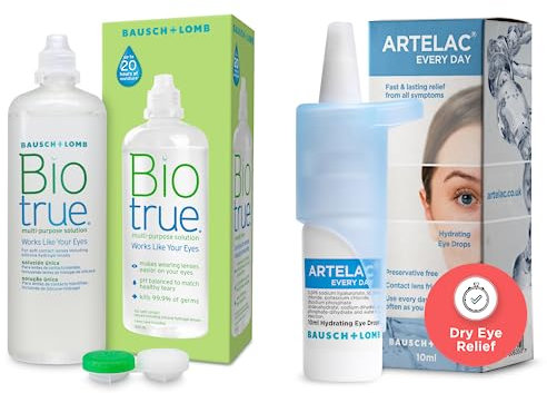 Biotrue Multi-Purpose Contact Lens Solution 300 ml & Artelac Every Day Eye Drops for Dry Eye 10ml