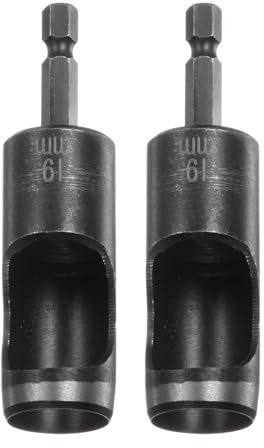 sourcing map 2 Stück 19 mm Lochstanzer für Leder, Locheisen mit 1/4 Zoll Sechskantschaft für Bohrer, Lochstanze Einzelstanze für Gürtel Uhrenarmbänd Papier Dicke Stoffe Lederarbeiten