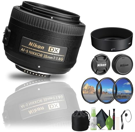 Nikon - AF-S DX NIKKOR 35mm f/1.8G Standard Lens (2183) + Filter Kit + Cap Keeper + Cleaning Kit
