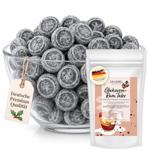 Saliamo | 200g Glühwein Rum Taler Bonbons Weihnachten - weihnachtliche winterliche Bonbon - hergestellt in deutscher Manufaktur - ohne Alkohol