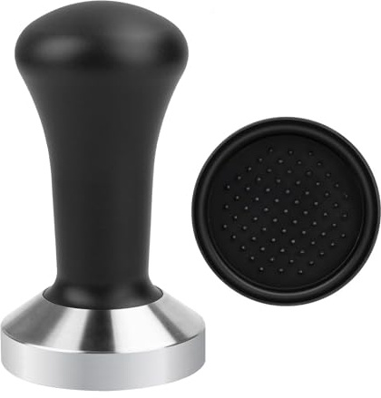 PengGengA Prensador de Café 53 mm Tamper de Acero Inoxidable Espresso Tamper con Base de Silicona Café Tamper Accesorios Cafe para Cafetera Espress