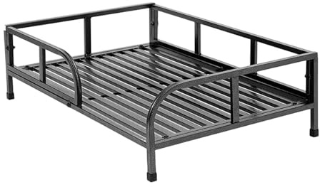 JISADER Letto per Cane in Ferro Elevato per Cani Medi e Gatti, Telaio di Ferro, Tessuto Traspirante, Lavabile, Interno ed Esterno, Dimensioni: 62x45x20cm