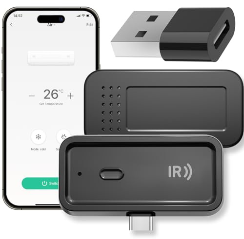 Acmerota Mini télécommande universelle intelligente Hub IR intelligent avec Wi-Fi 2,4 GHz Type C uniquement, pour maison intelligente Compatible avec Alexa et Google Home