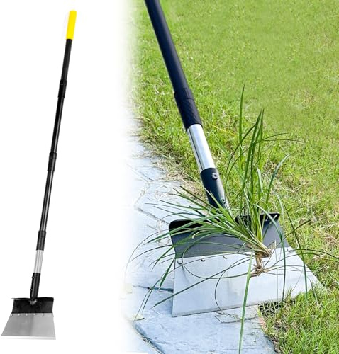 Garden Flat Shovel, Heavy Duty Multifunctional Cleaning Shovel with 60 Adjustable Long Handle, Metal Floor Scraper Tool for Weeding, Scraping, Ice & Snow Removal, Driveway, Sidewalk, Garden, Outdoor