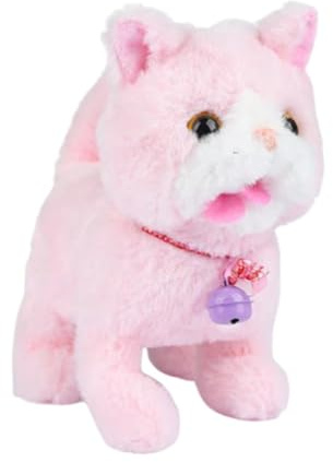Jiuvaso Peluche interattivo con Funzione di Registrazione, Realistico, Leggero, Morbido e Divertente, Animale Domestico elettronico di Peluche per Bambini, Rosa