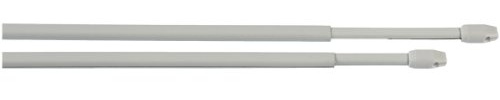 Vitragestangen/Scheibenstange ausziehbar Weiss 2 Stück (60-110 cm) incl. 4 Klebehaken PREMIUM QUALITÄT