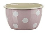Münder Email le - Ensaladera (diámetro: 14 cm), color rosa con lunares blancos
