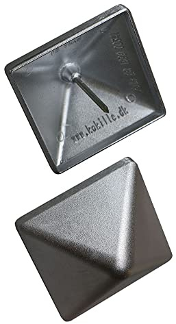Pfostenkappe Aluminium blank 94x94 mm Pyramide mit Dorn Kappe für Pfosten bis 9x9 cm Zaunkappe Abdeckkappe