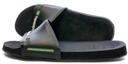 Havaianas Slide Brasil, Unisex Adults’ Open Toe Sandals, Black, 3/4 UK (35/36 EU)