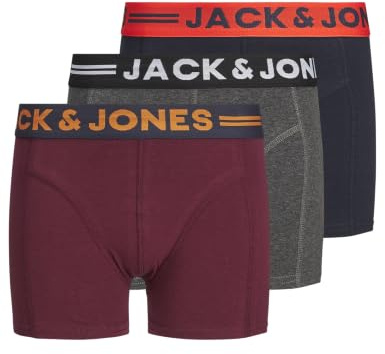 JACK & JONES pojkboxershorts, Mörkgrå melange, 128 cm (reg)