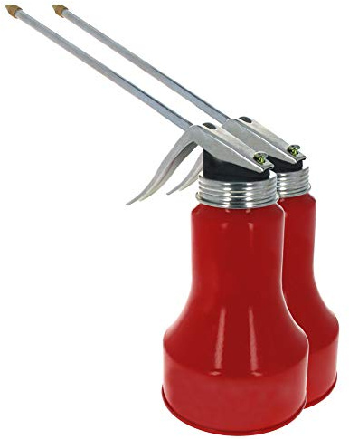 Utoolmart Ölkanne Ölpumpe Öler, 400g Metall Hochdrucköler Schmierung Öle Dose Flasche Manuelle Ölpistole mit starrem Auslauf Daumenpumpe Werkzeug Öler 2St